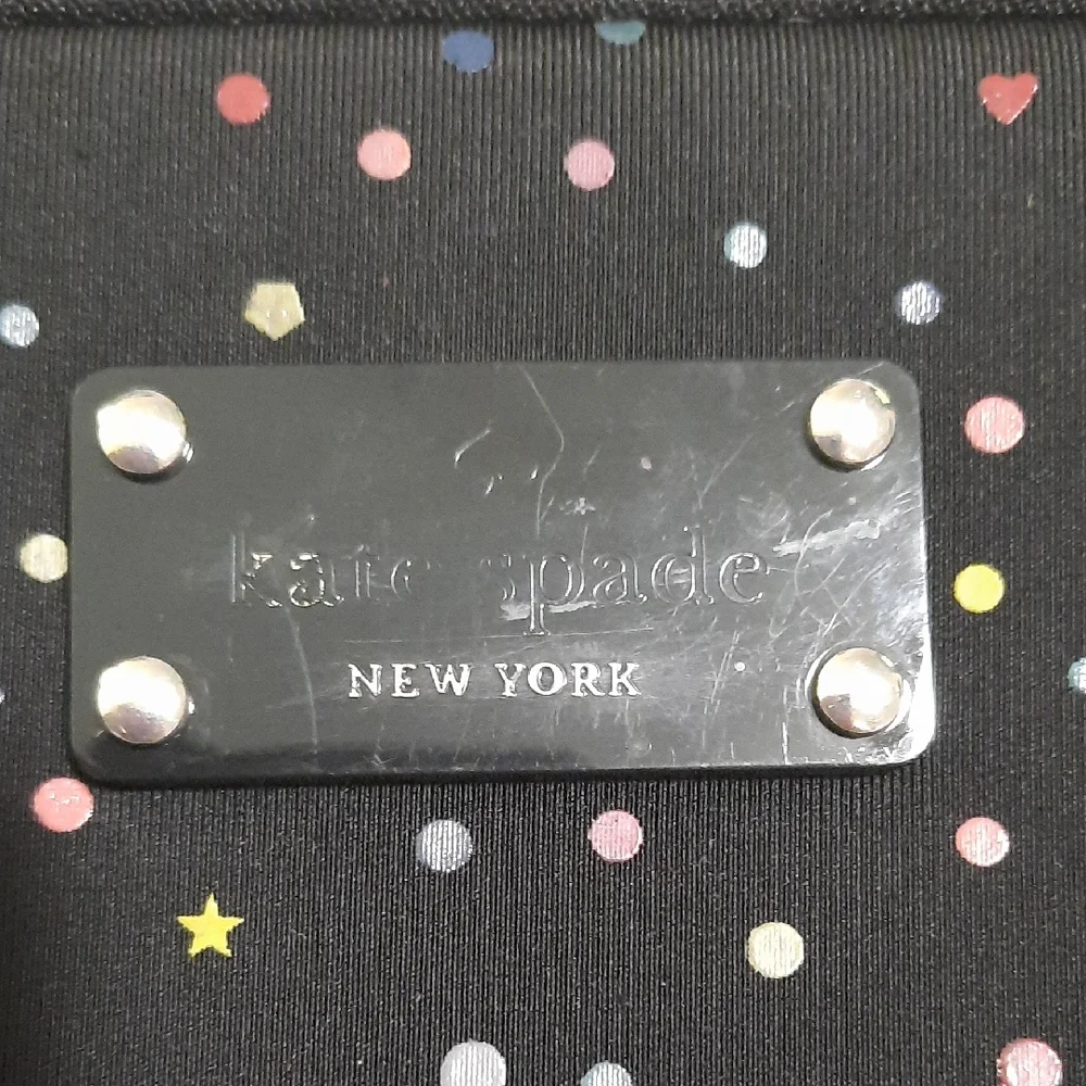 Kate Spade Black Tablet Sleeve with Polka Dot Design